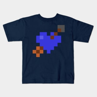 Shot Through My Indigo Pixel Heart Kids T-Shirt